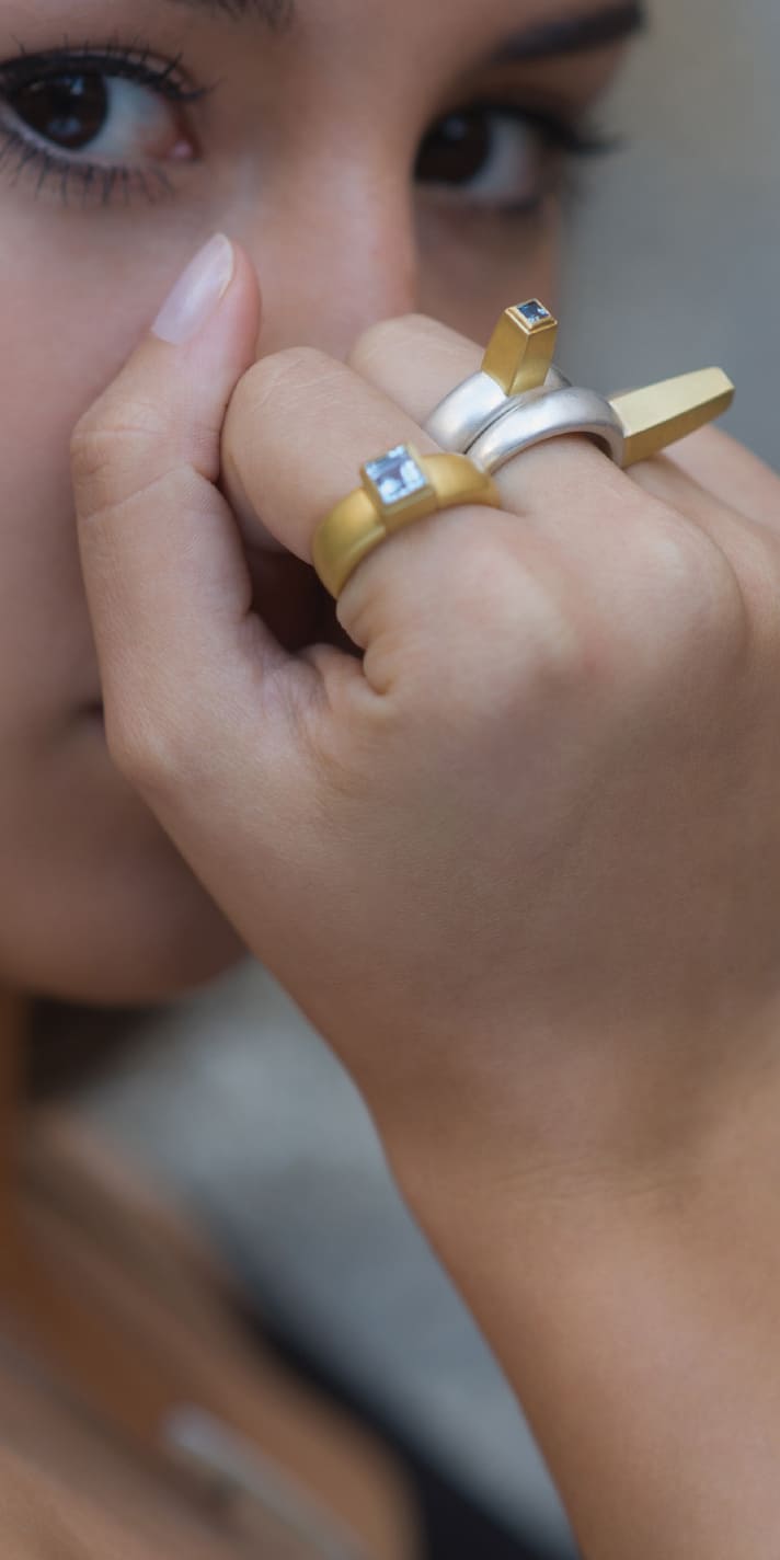 Ring aus Silber und Gold